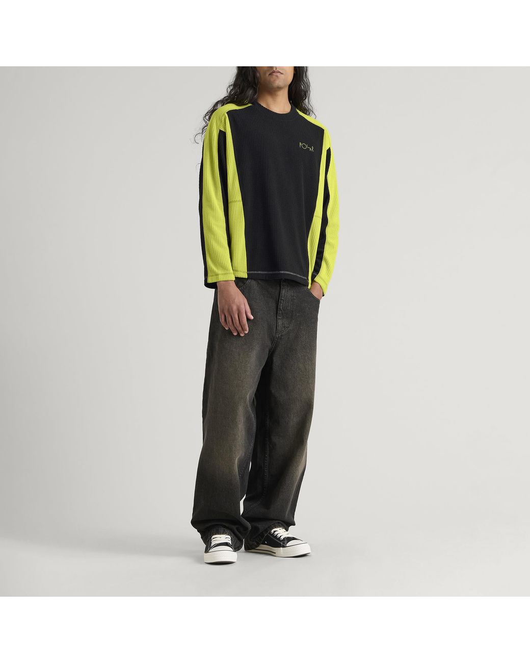 POLAR SKATE Green Grid Fleece Jumper for men