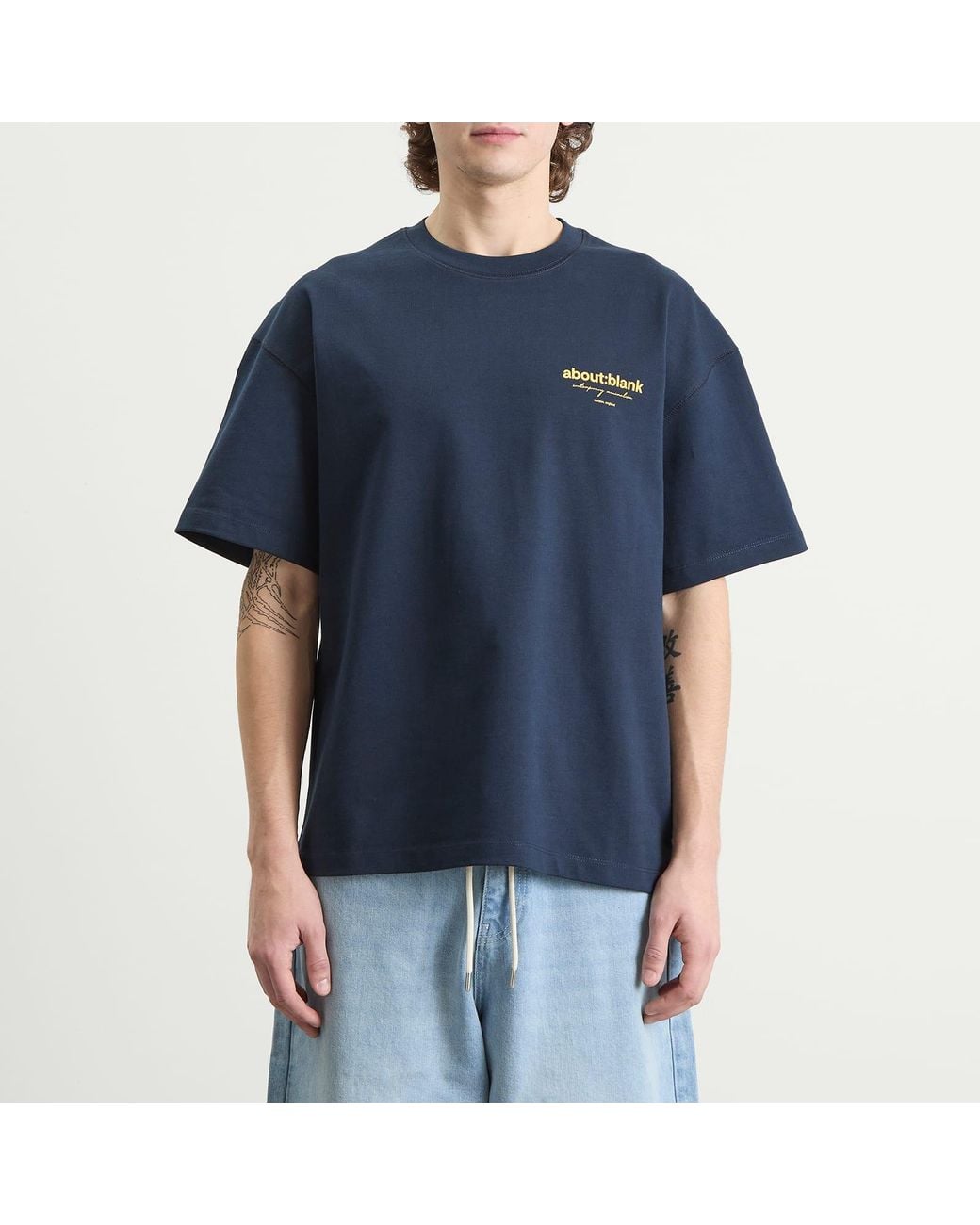 About Blank Blue Reverse T-Shirt for men