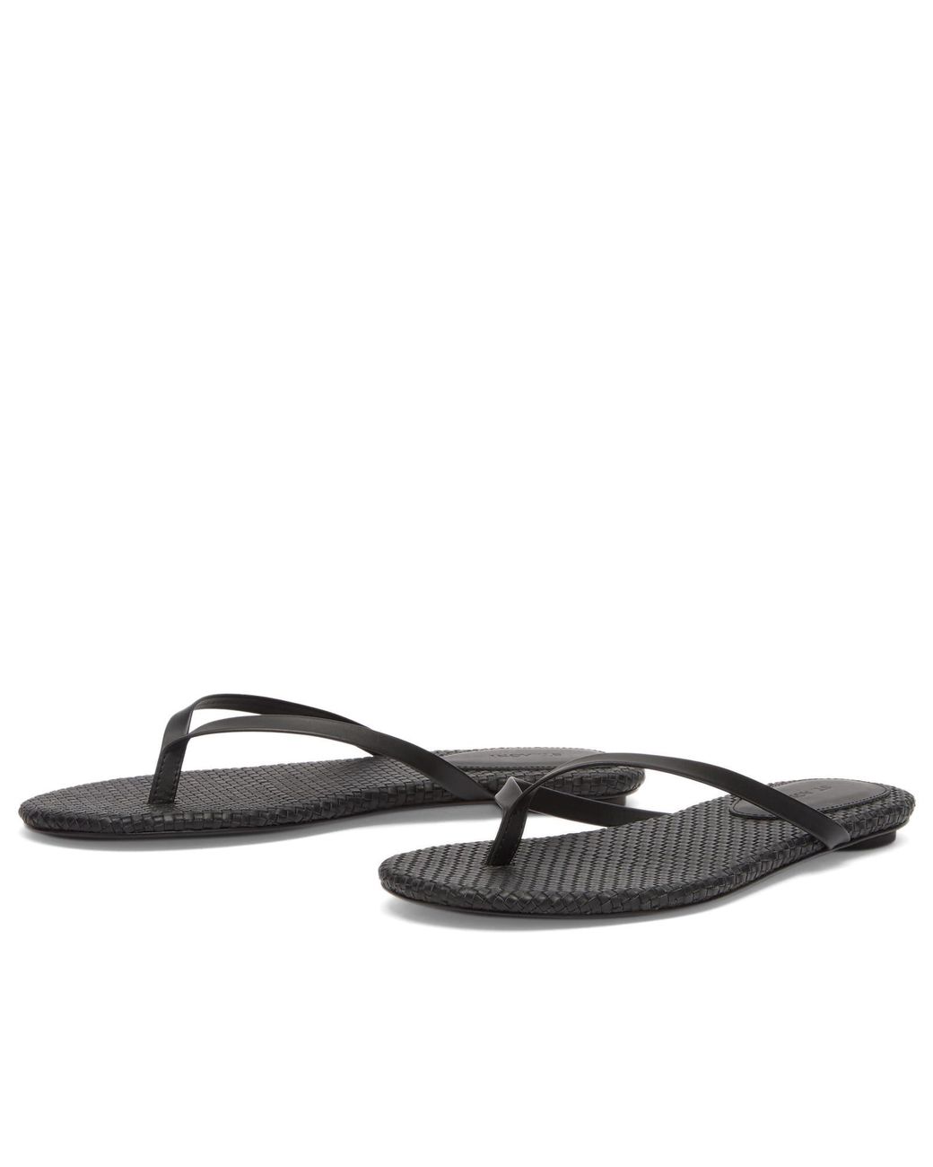 St. Agni Black Woven Flip Flop