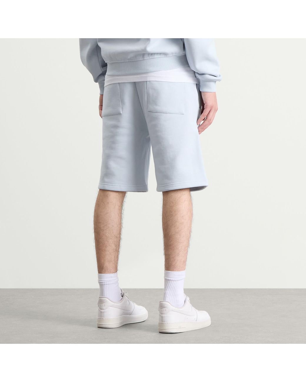 Annie Hood Blue College Sweat Shorts for men