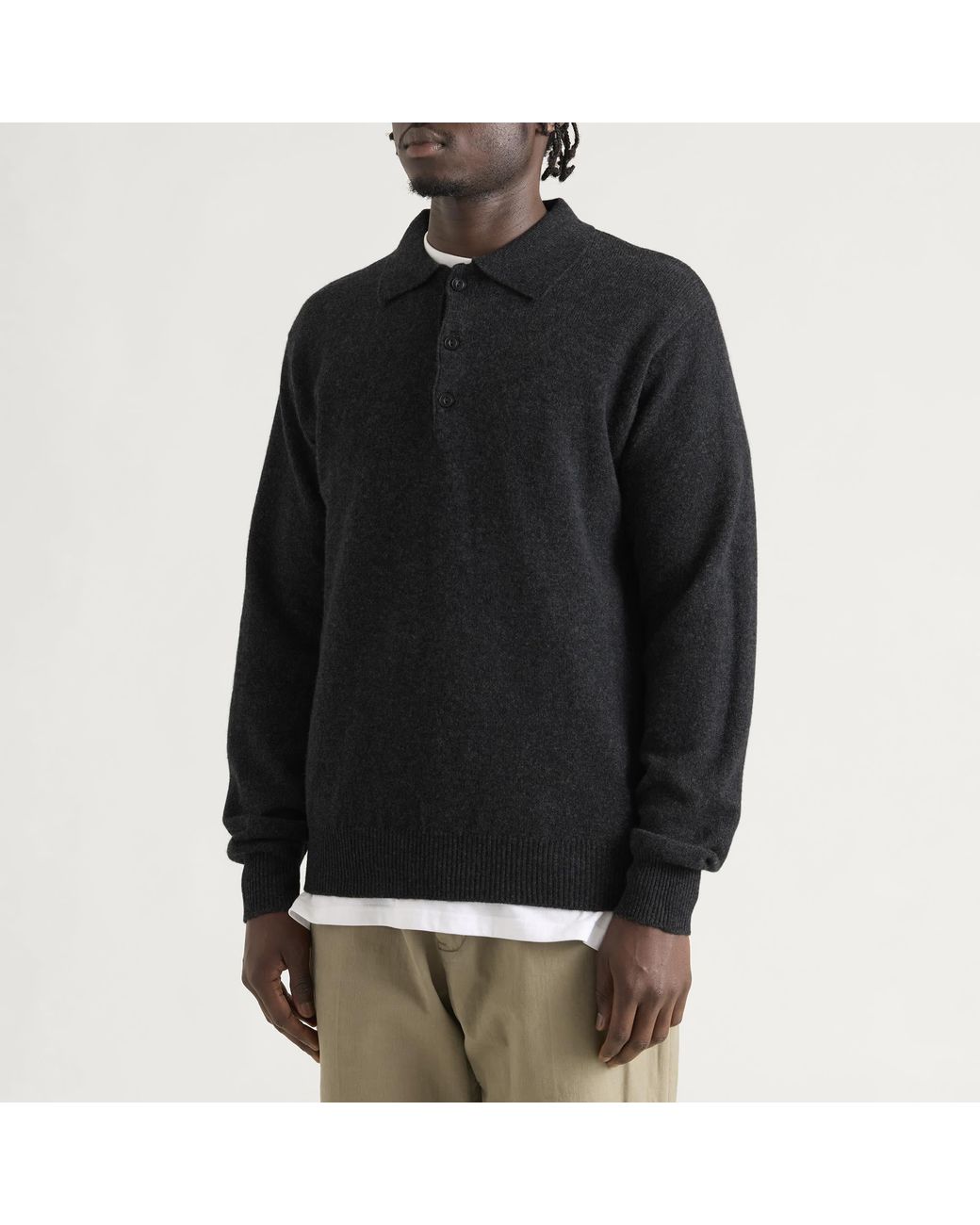 Pittari Black Knitted Polo for men