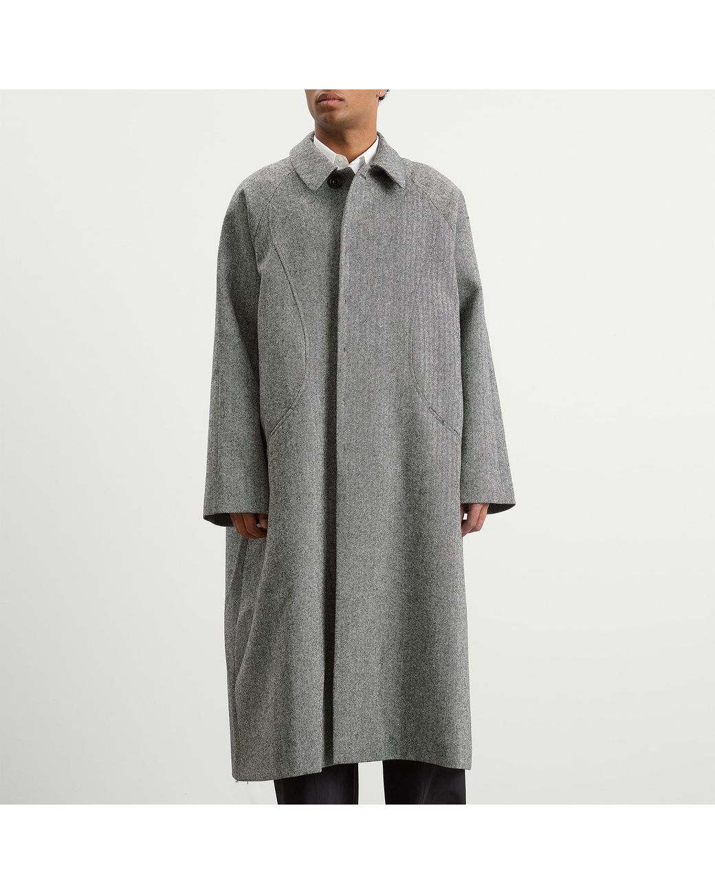 SAGE NATION Gray Takeshi Overcoat for men
