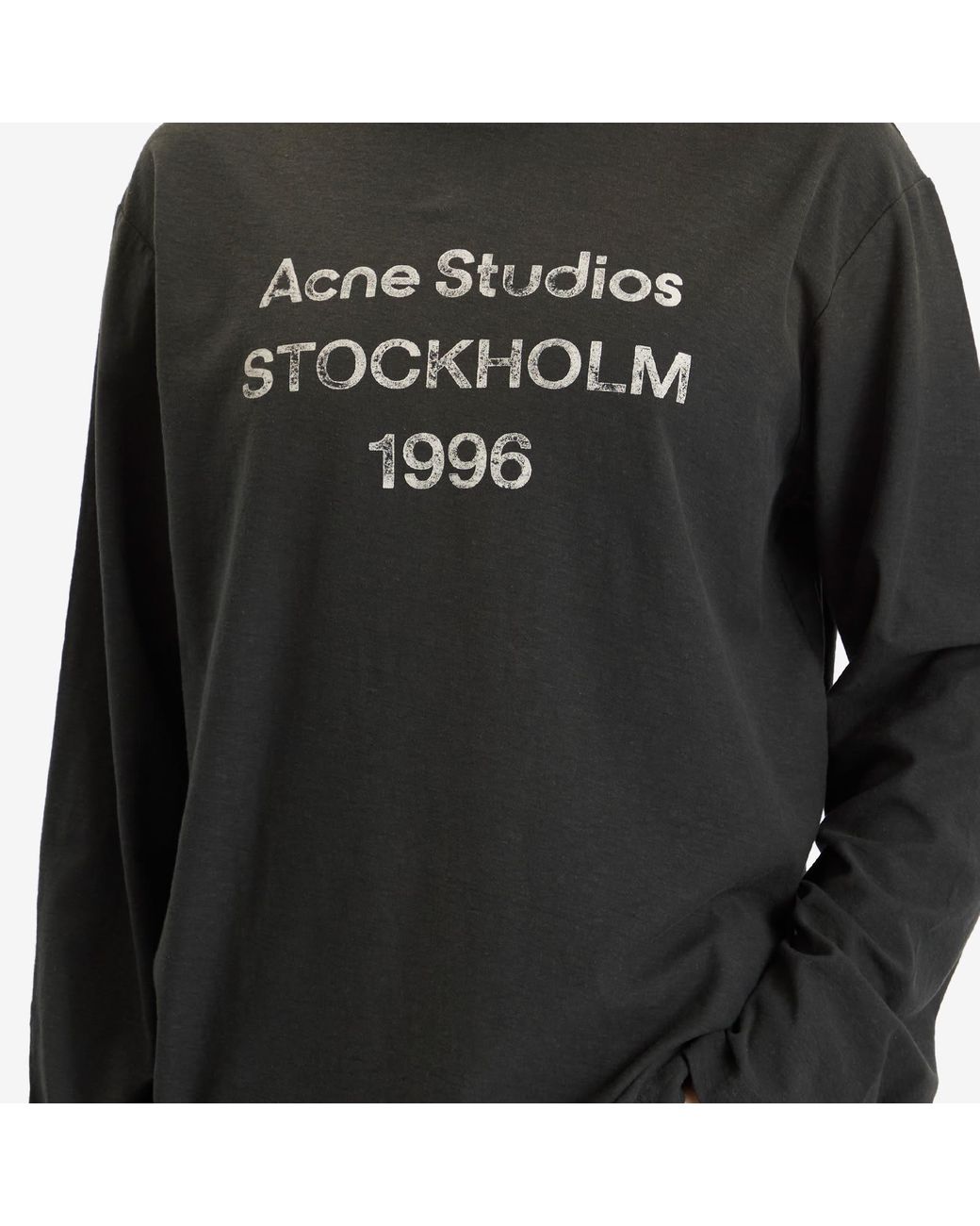 Acne Studios Edden 1996 Logo Long Sleeve T-Shirt in Black