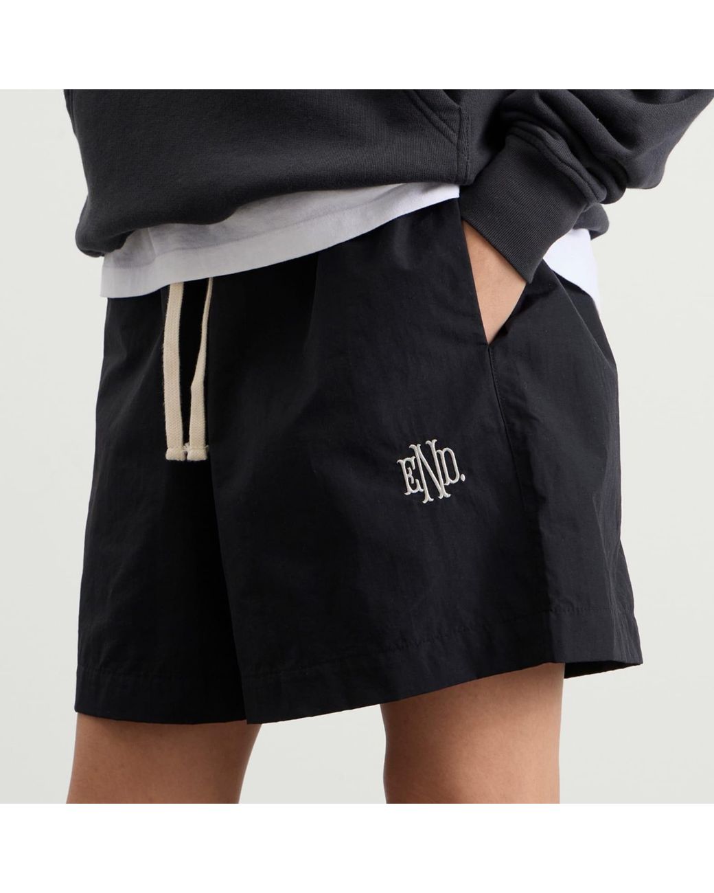 END. Black Flight Drawstring Shorts