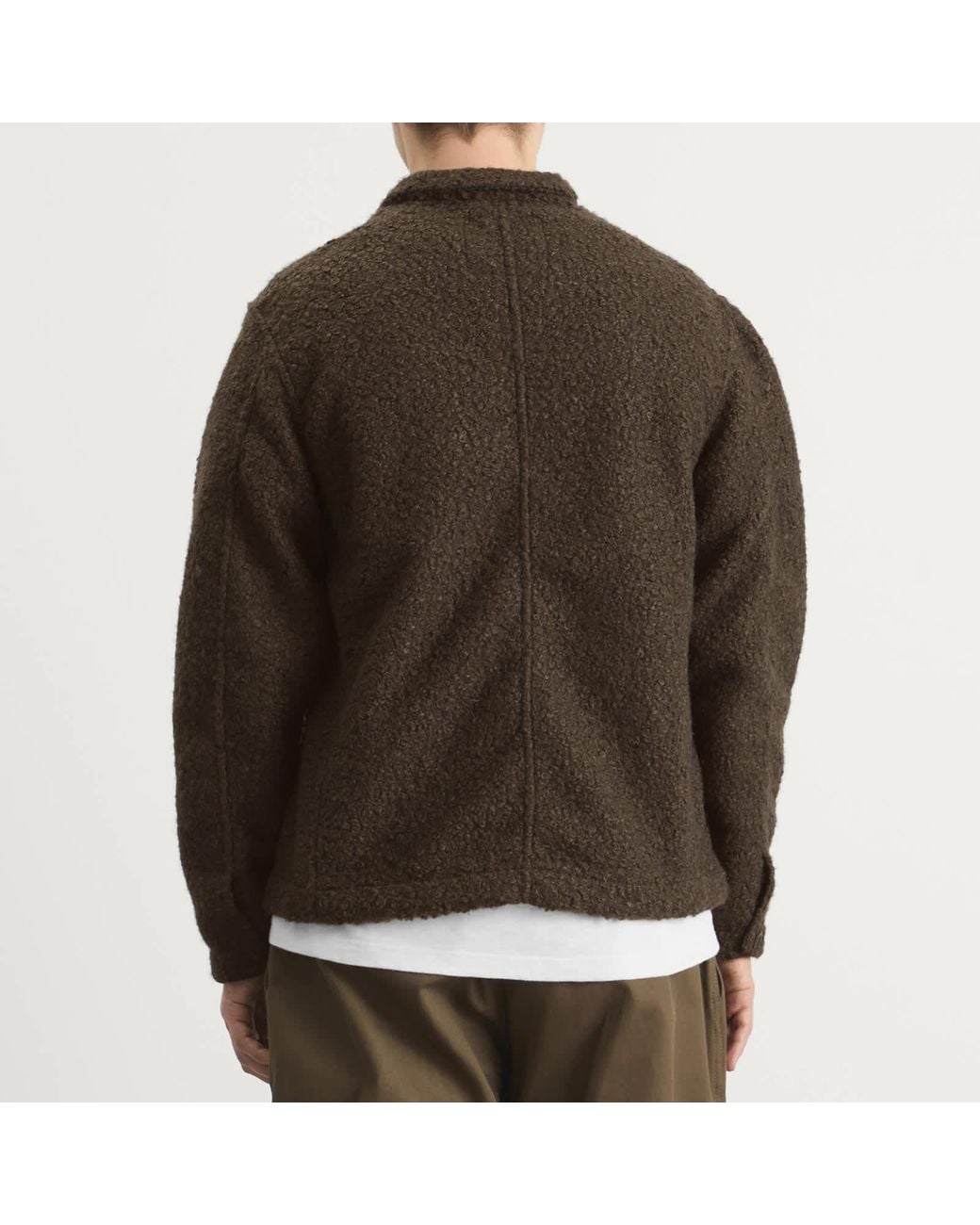 Cafe Mountain Brown Curly Boxy Explorers Jacket for men