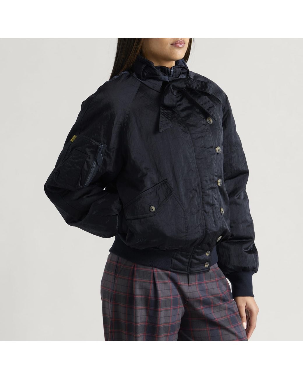Damson Madder Blue End. X Joanie Bomber Jacket