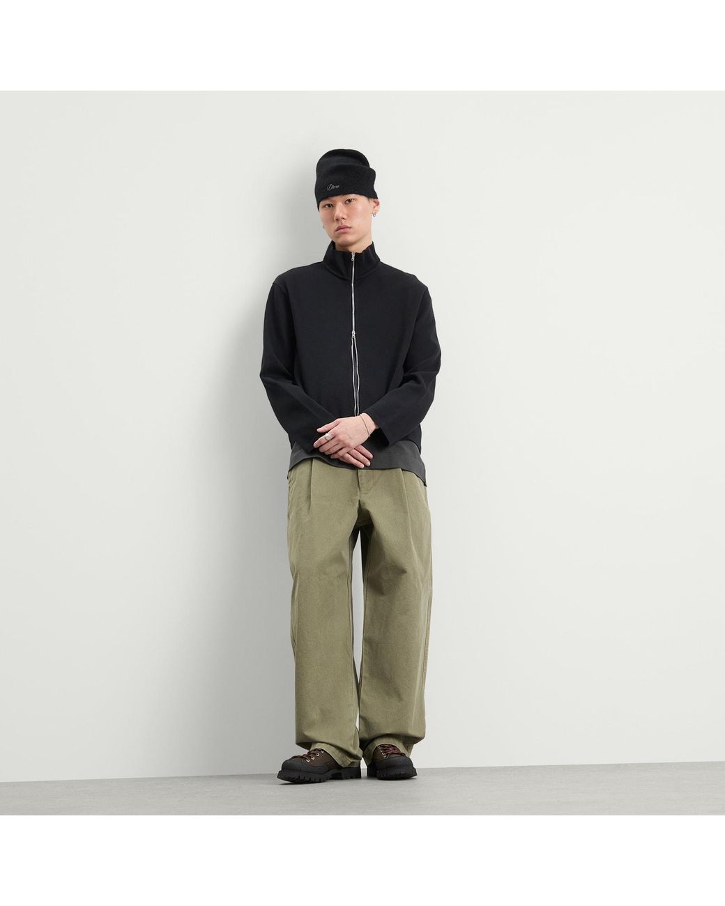 BOUND Green Heavy Canvas Workwear Trousers for men