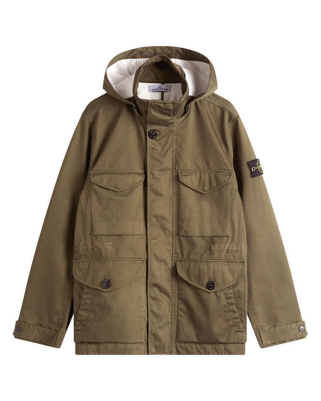 Stone Island Raso Gommato 3L Field Jacket in Green for Men | Lyst