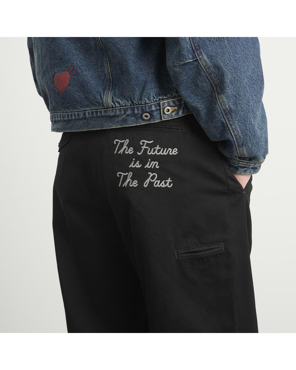 Human Made Black Double Pleated Wide Chino Pants for men