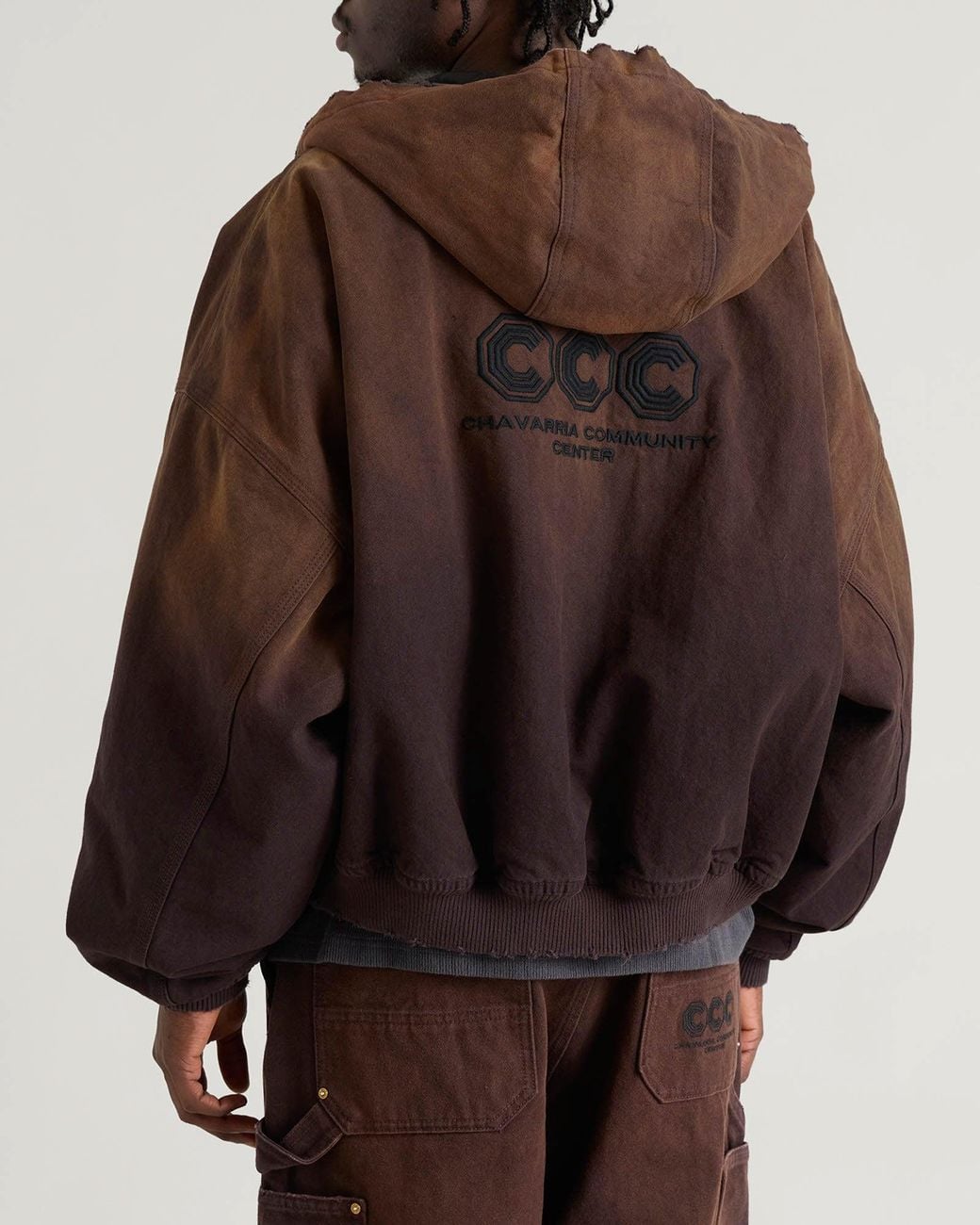 Willy Chavarria Quilted Hooded Jacket in Brown for Men | Lyst