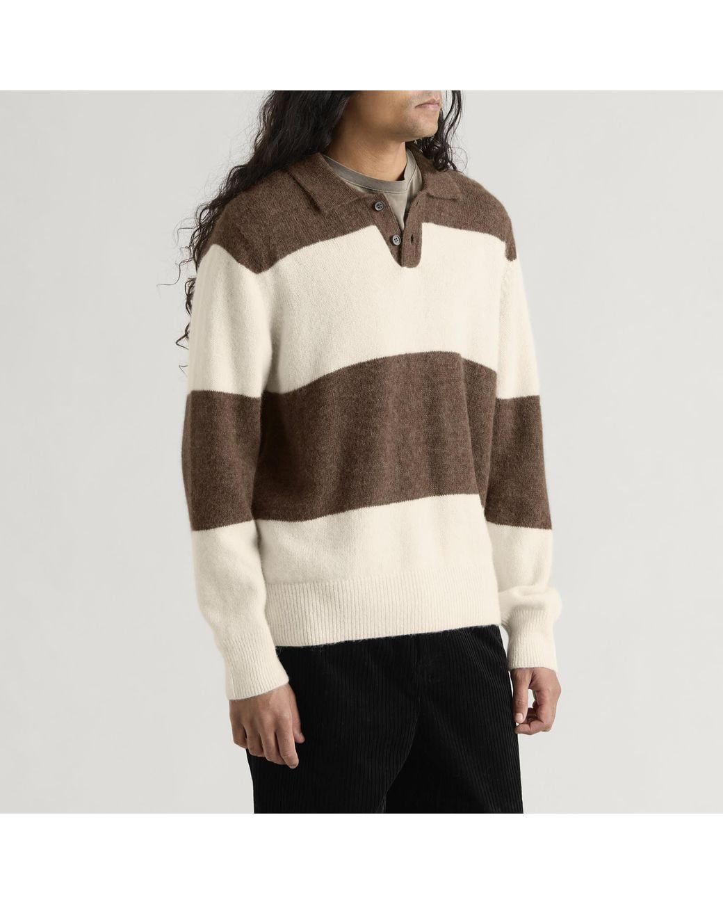 Corridor NYC Natural Brushed Knit Rugby for men