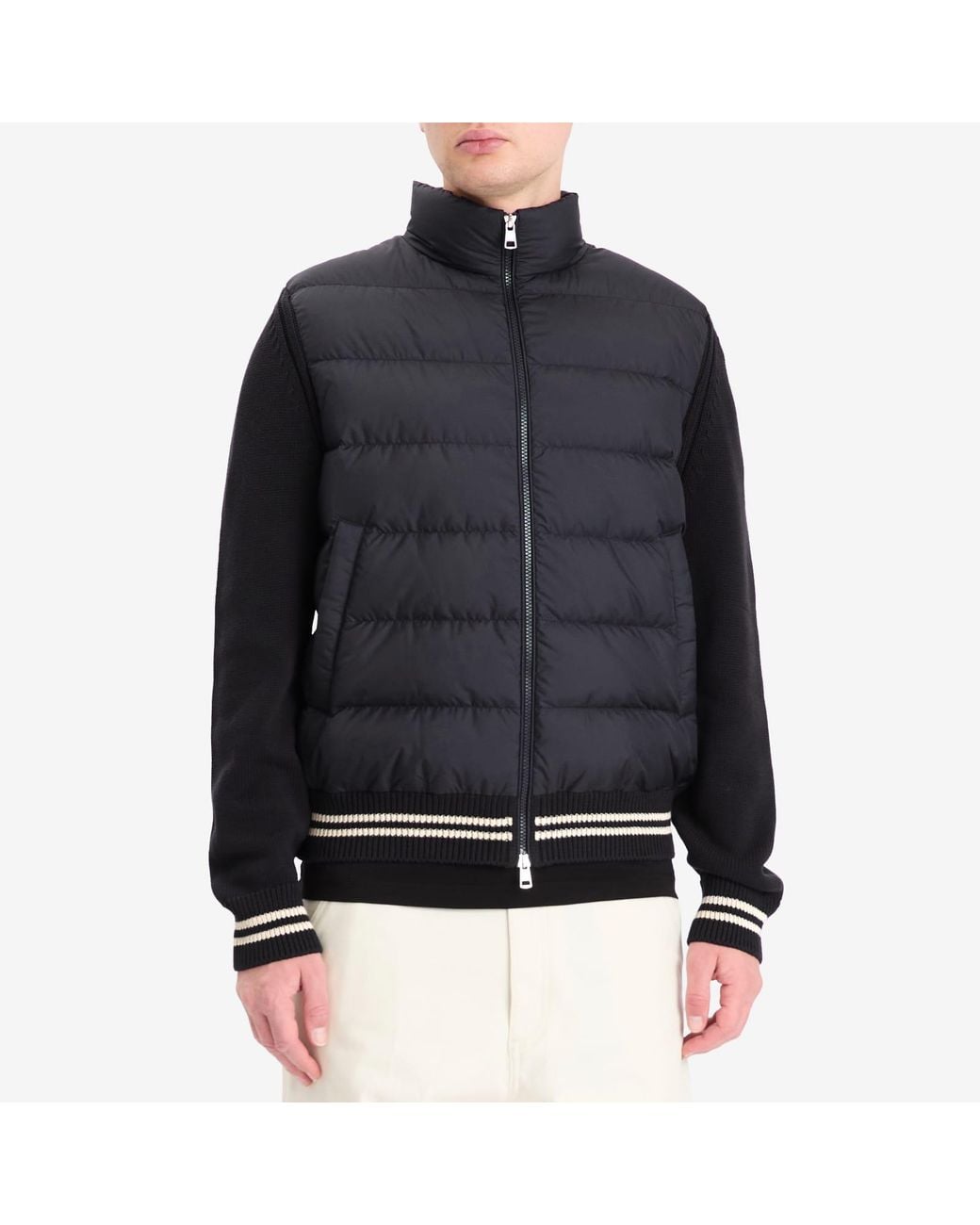 Moncler Black Hybrid Zip Through Jacket for men