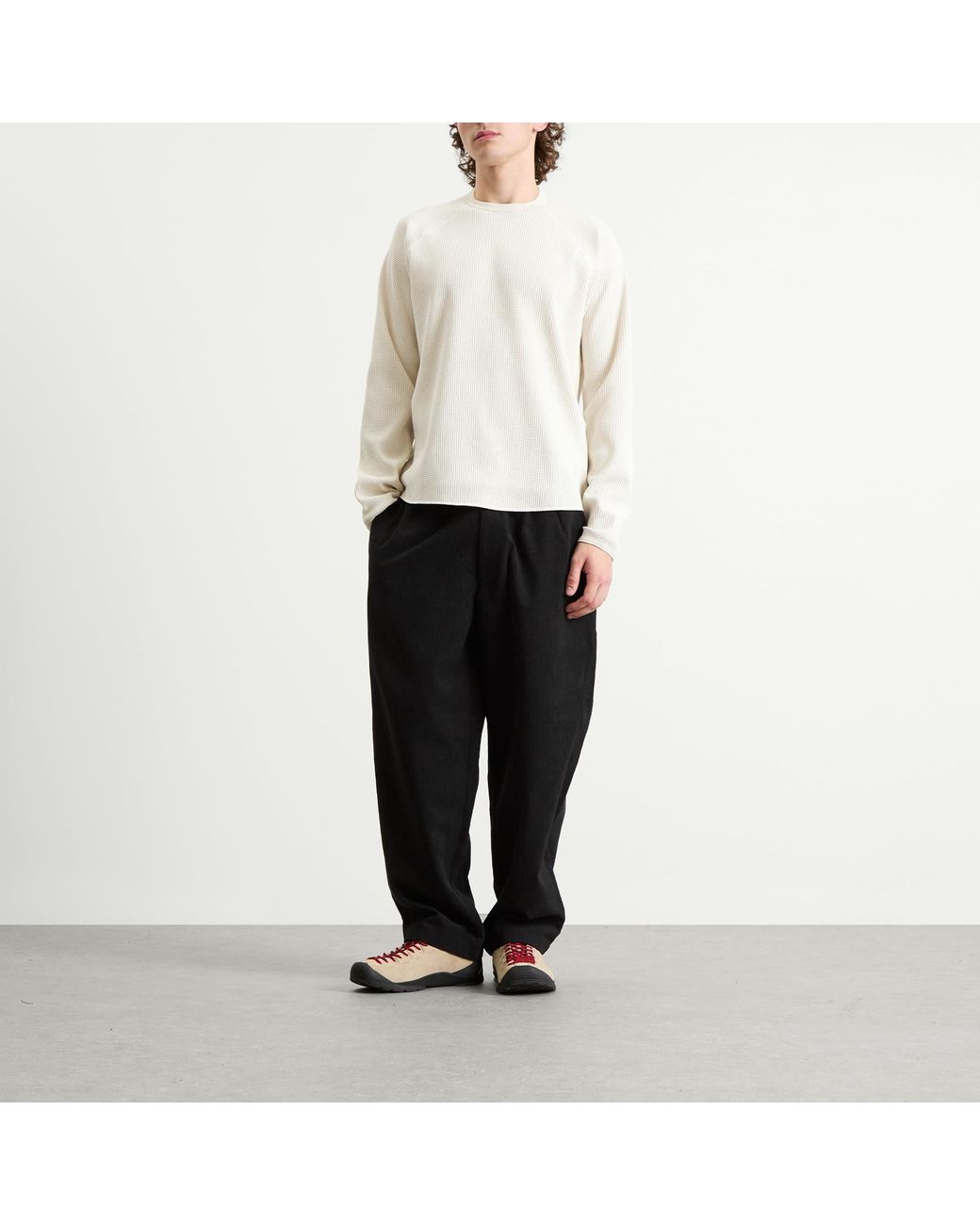 Goldwin White Waffle Light Long Sleeve T-Shirt for men
