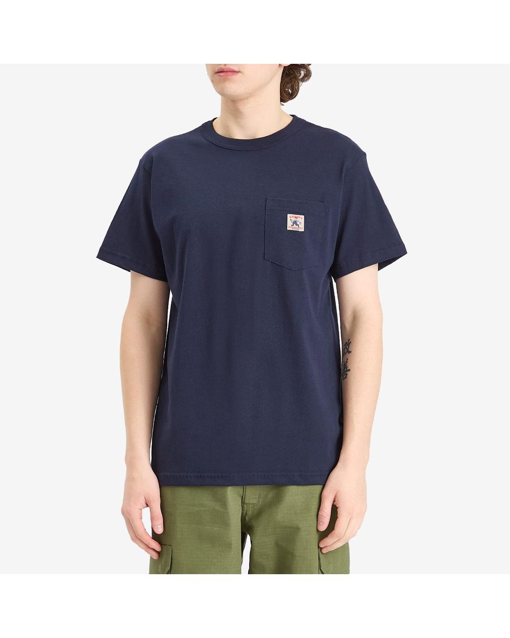 Randy's Garments Blue Logo Pocket T-Shirt for men