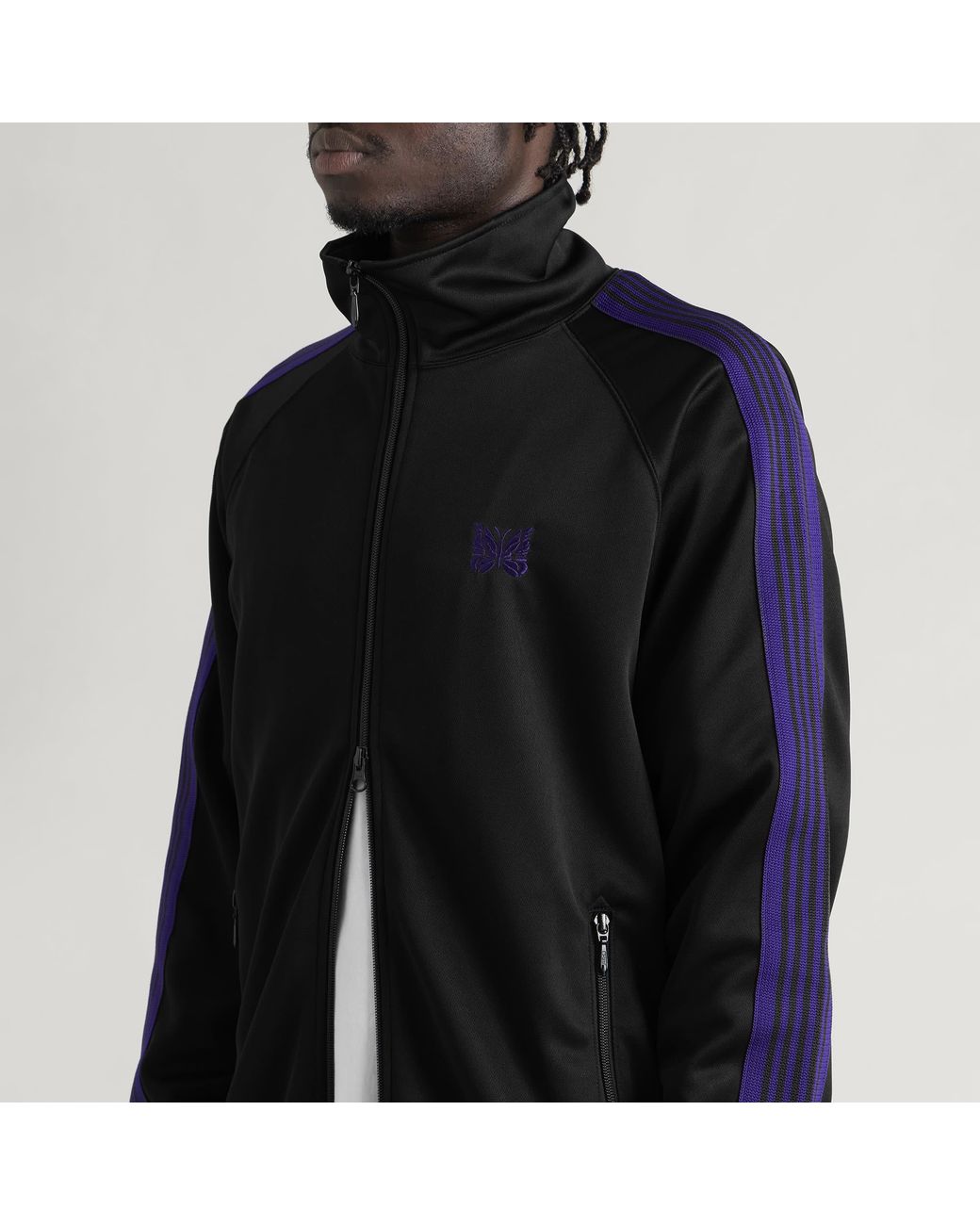 Needles Black Poly Smooth Track Jacket for men