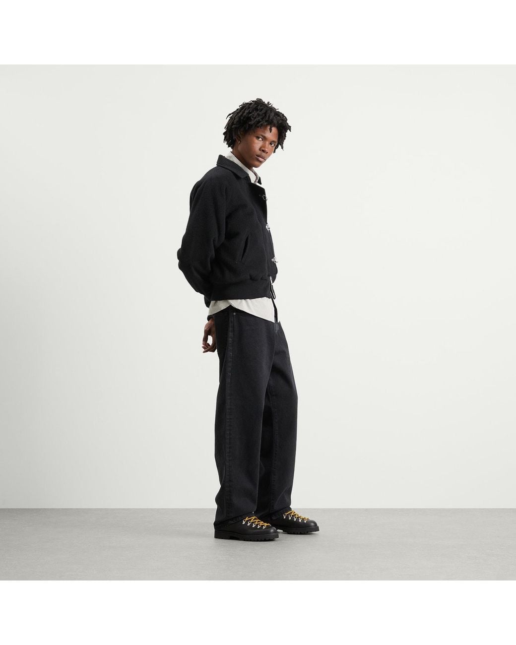 Ronning Black Fireman Clasp Jacket for men