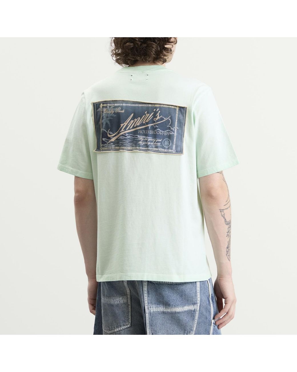 Amiri Blue Quality Goods Patch T-Shirt for men