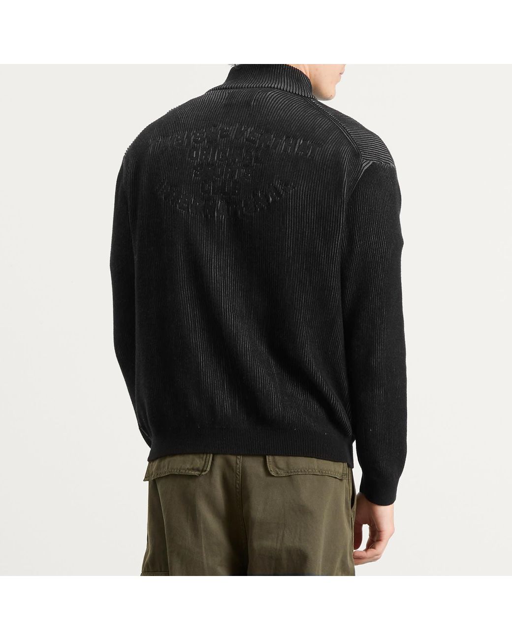 Thisisneverthat Black Full Zip Cardigan for men