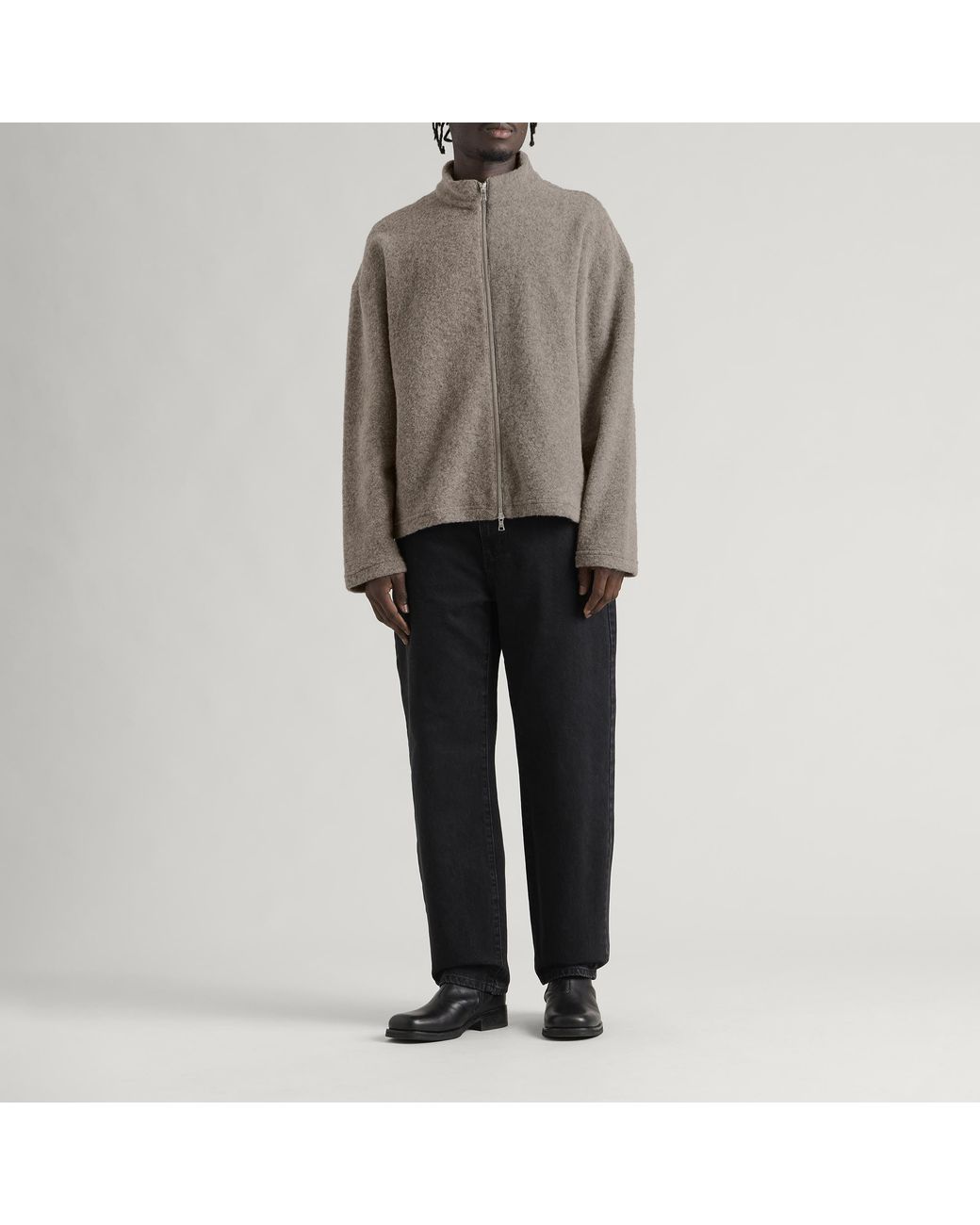 MKI Miyuki-Zoku Gray Pressed Wool Track Jacket for men