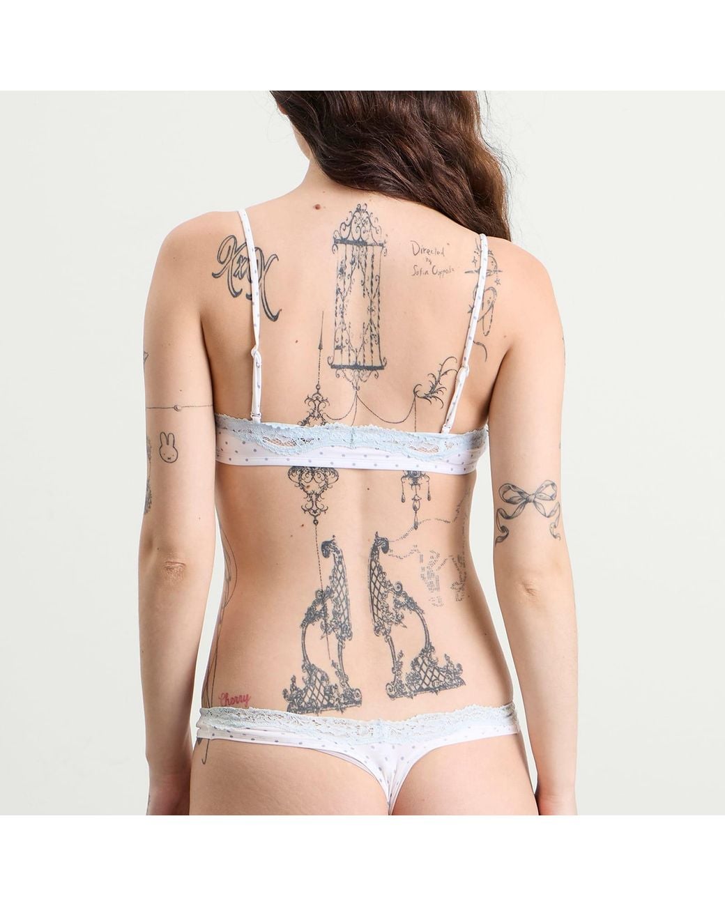 Skims White Fits Everybody Lace Dipped Thong