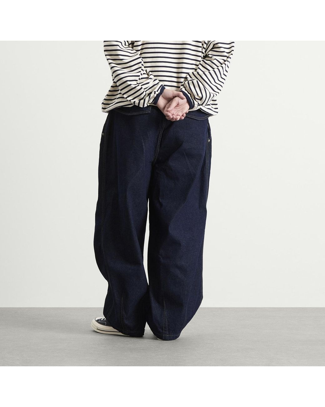 ANGLAN Blue Rigid Denim Balloon Pants for men