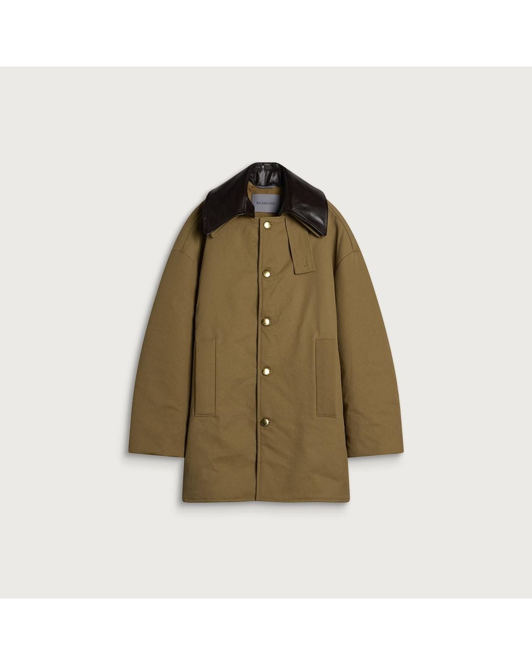 Balenciaga Green Heavy Cotton Short Peacoat for men
