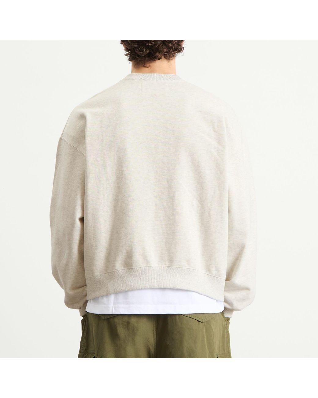 N!CE White Embroidered Logo Sweatshirt for men