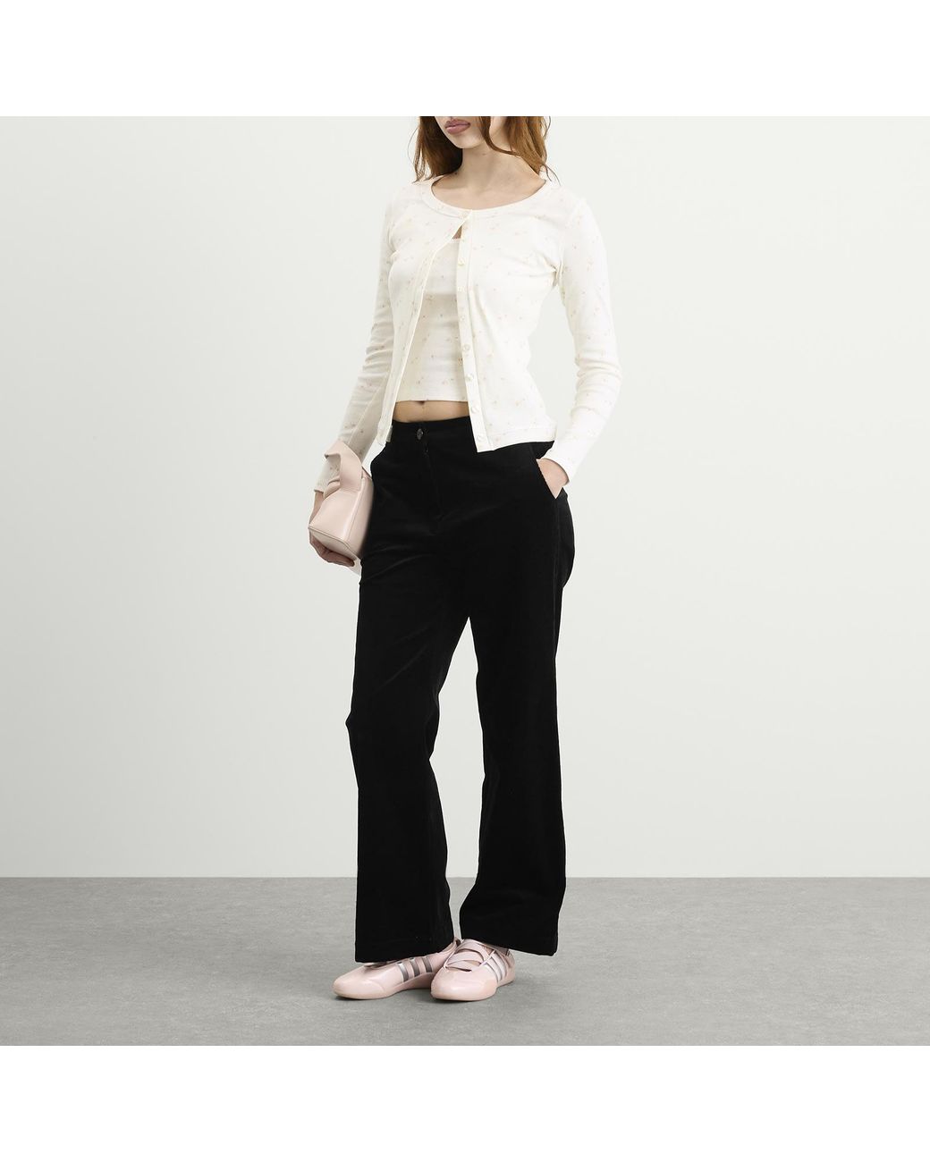 Fruity Booty White Ditsy Floral Cardigan