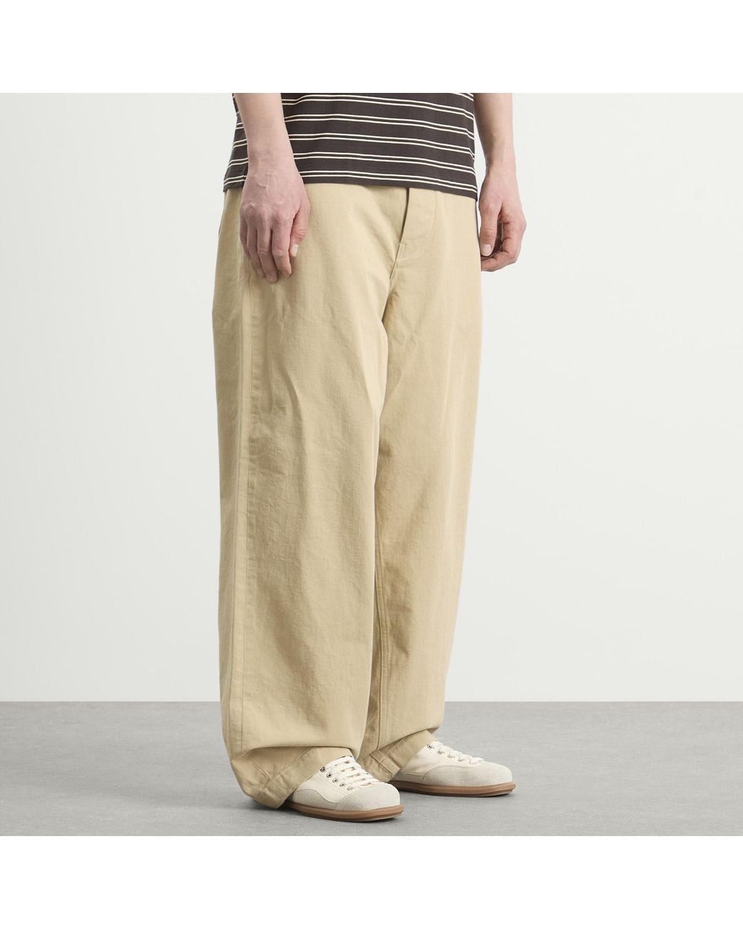 Kaptain Sunshine Natural Cotton Drill Wide Pants for men