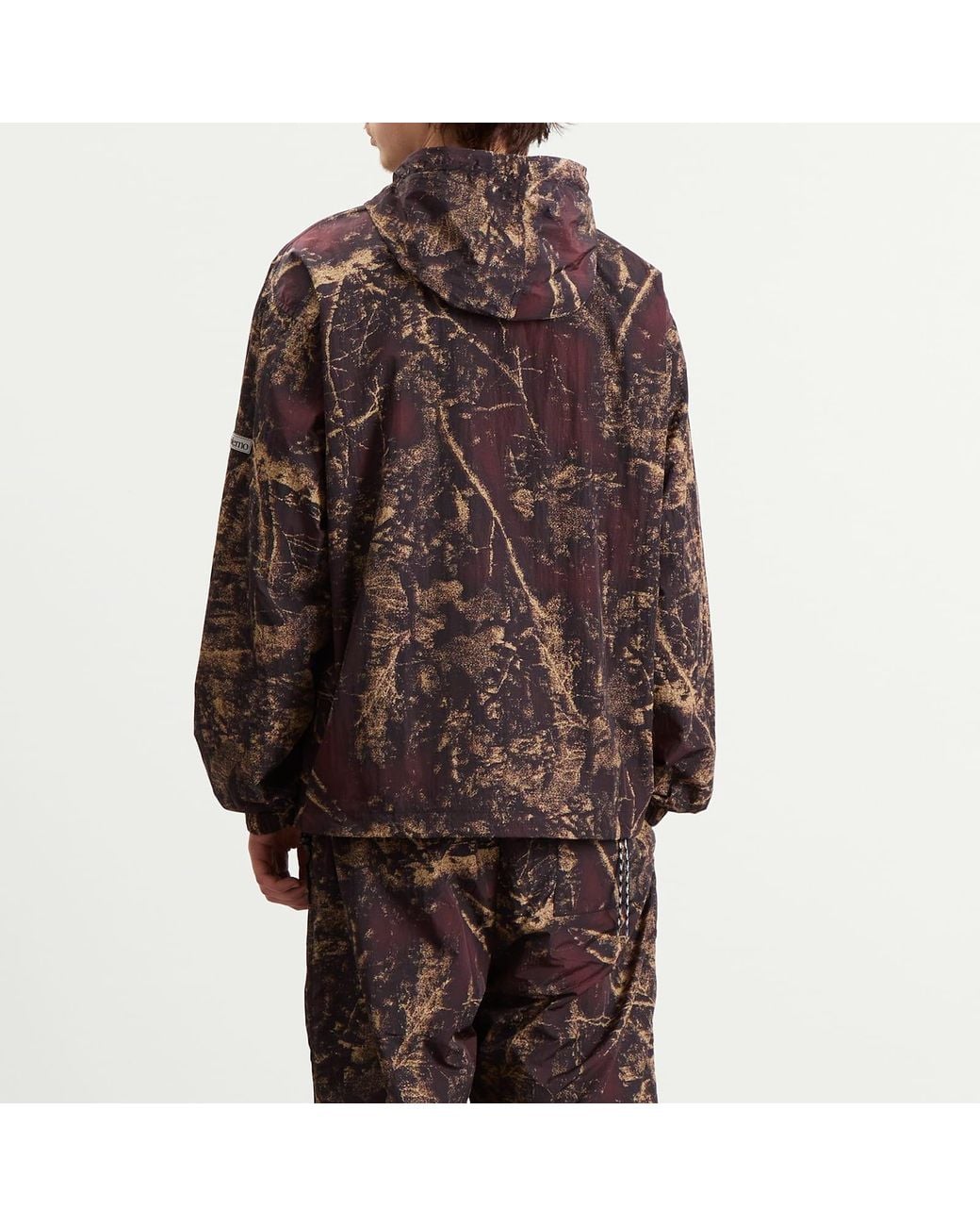 No Problemo Brown Forest Glitch Nylon Jacket for men