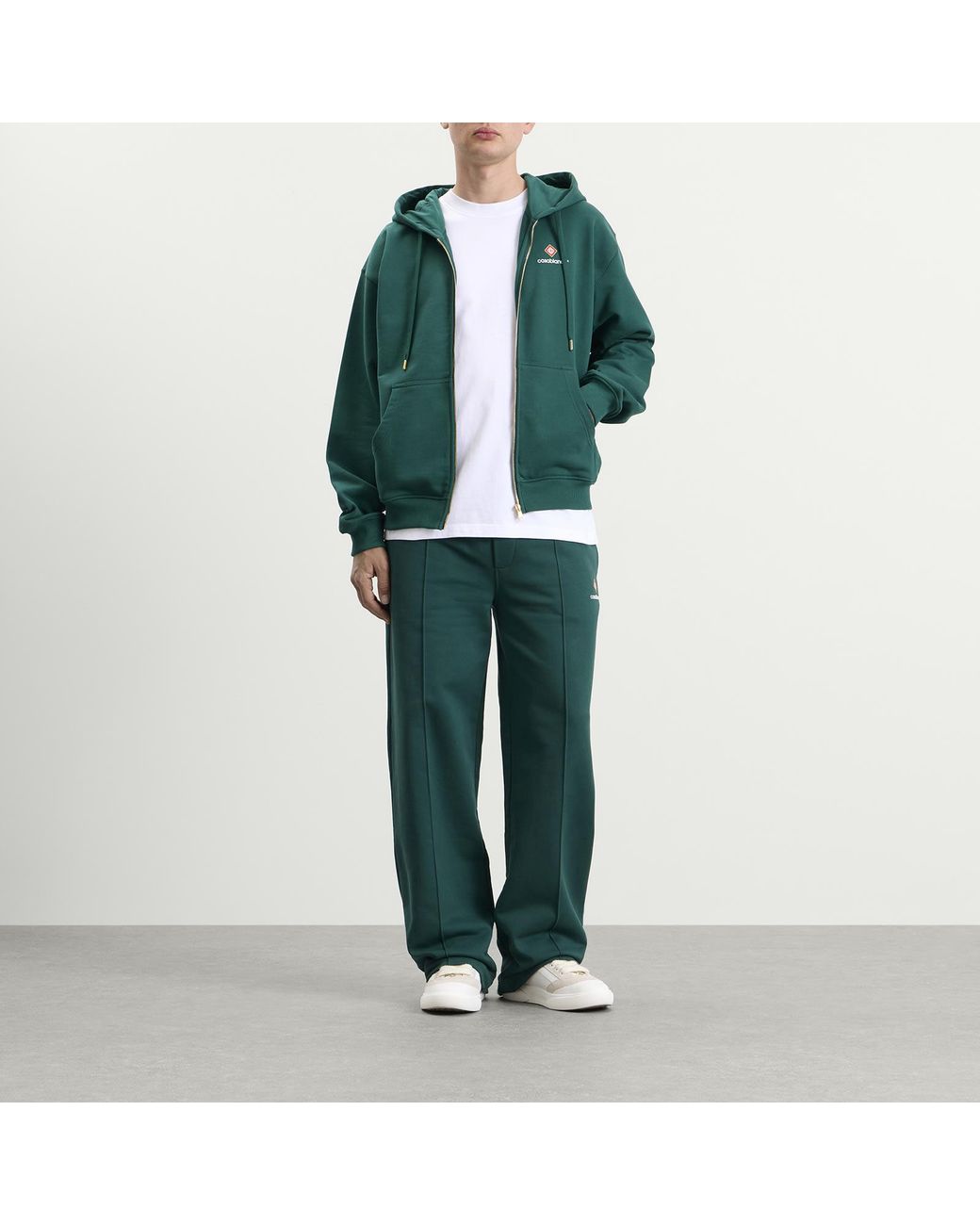Casablanca Green Sport Zip Up Hoodie for men