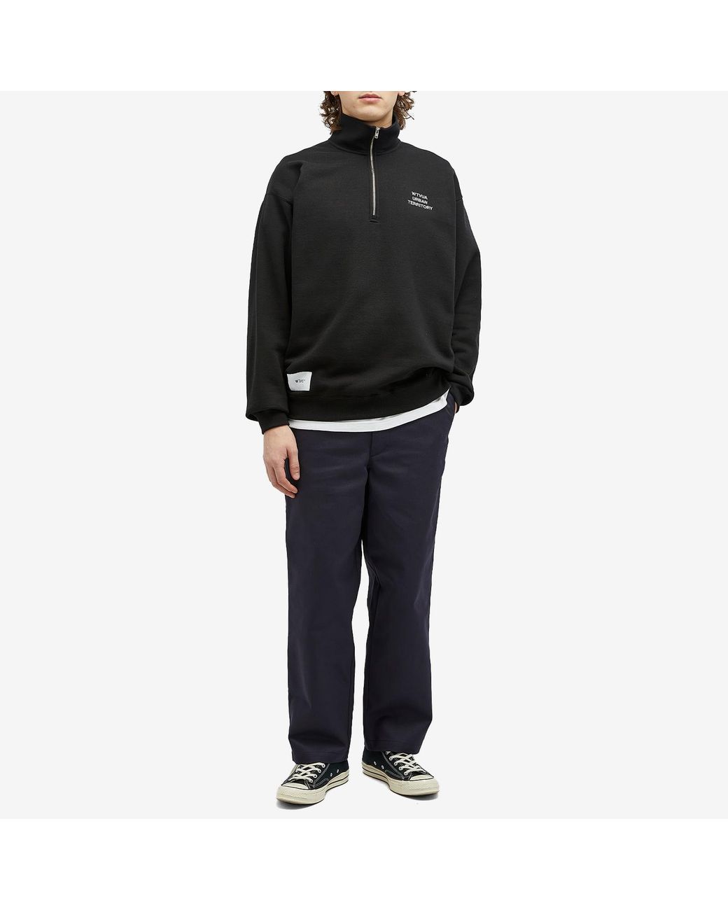 トップス PorterClassic WAPPEN HALF ZIP SWEAT wtaps-Black-20-Embroidered-