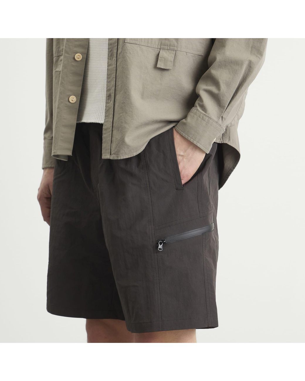 FRIZMWORKS Black Nylon Utility Pocket Shorts for men