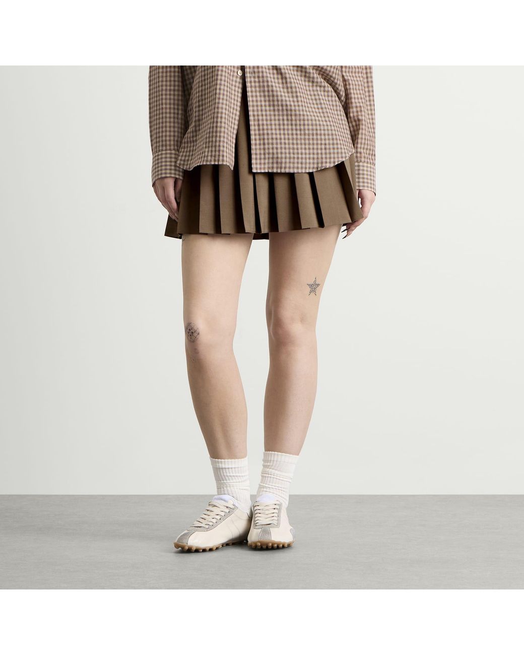 Maison Margiela Brown Mm6 Pleated Mini Skirt