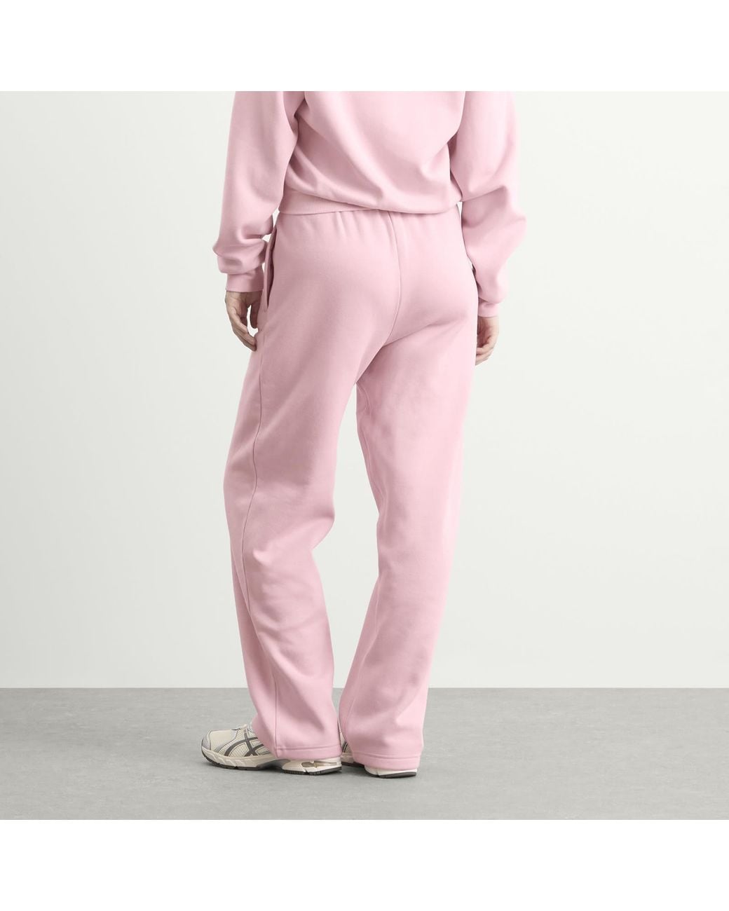 Skims Pink Cotton Fleece Classic Straight Leg Pants