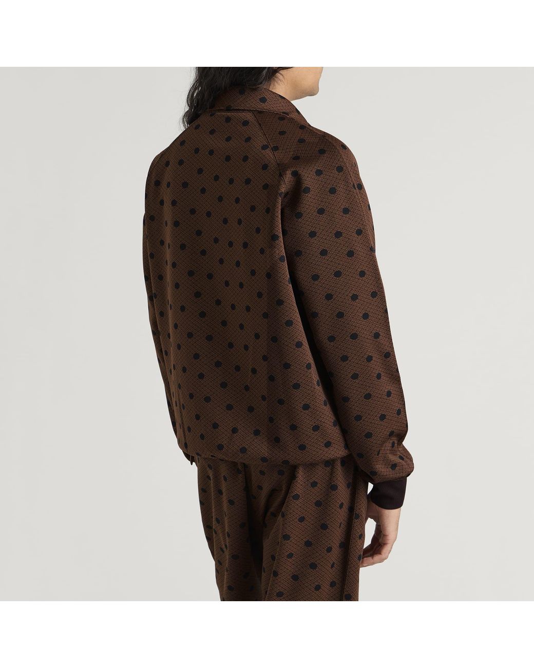 Needles Brown Poly Jacquard Track Jacket for men