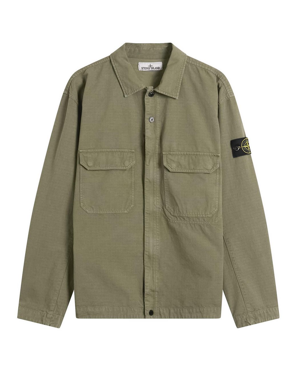 Stone Island Ripstop Zip Shirt Jacket in Green for Men | Lyst
