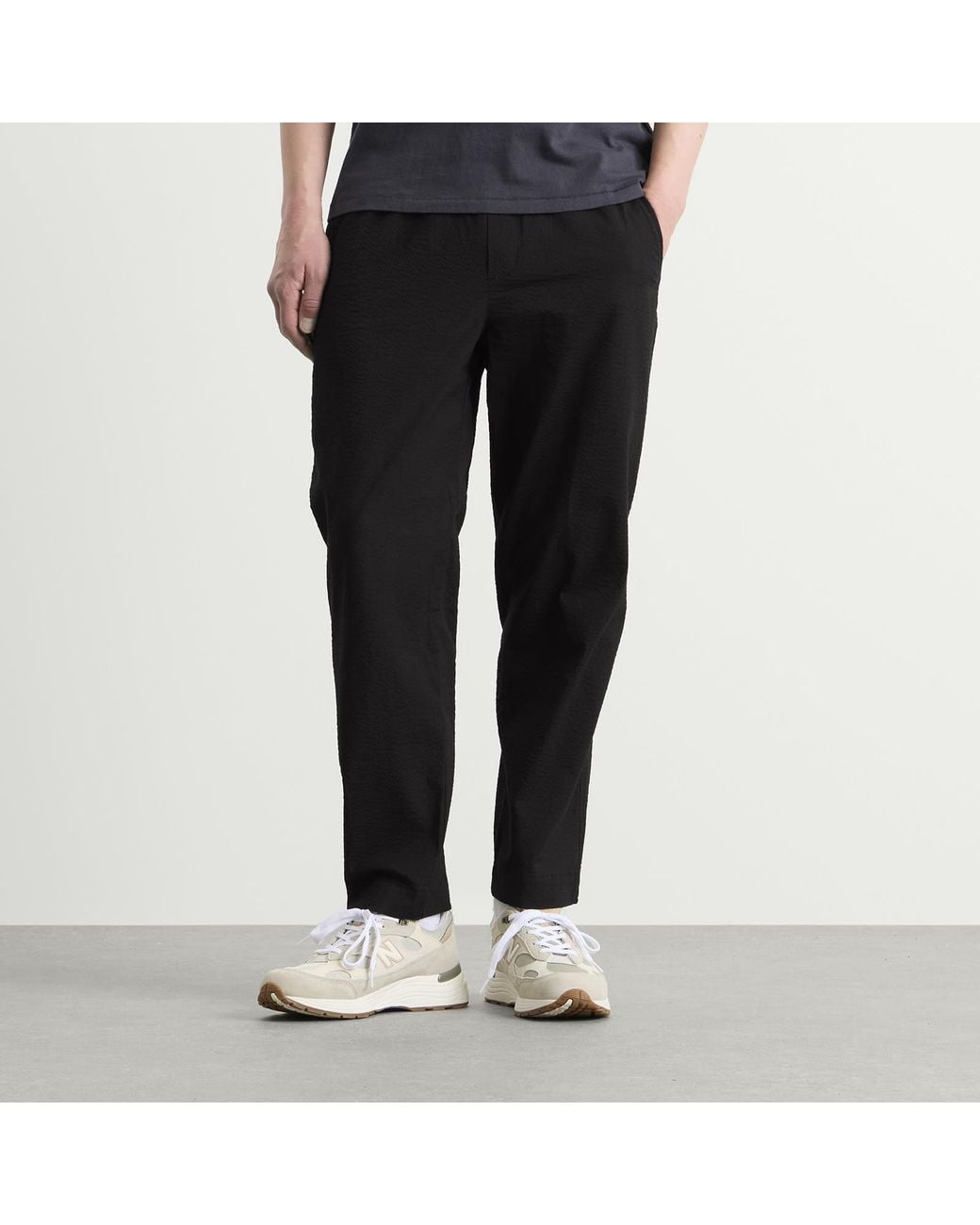 Folk Black Drawcord Assembly Pant for men