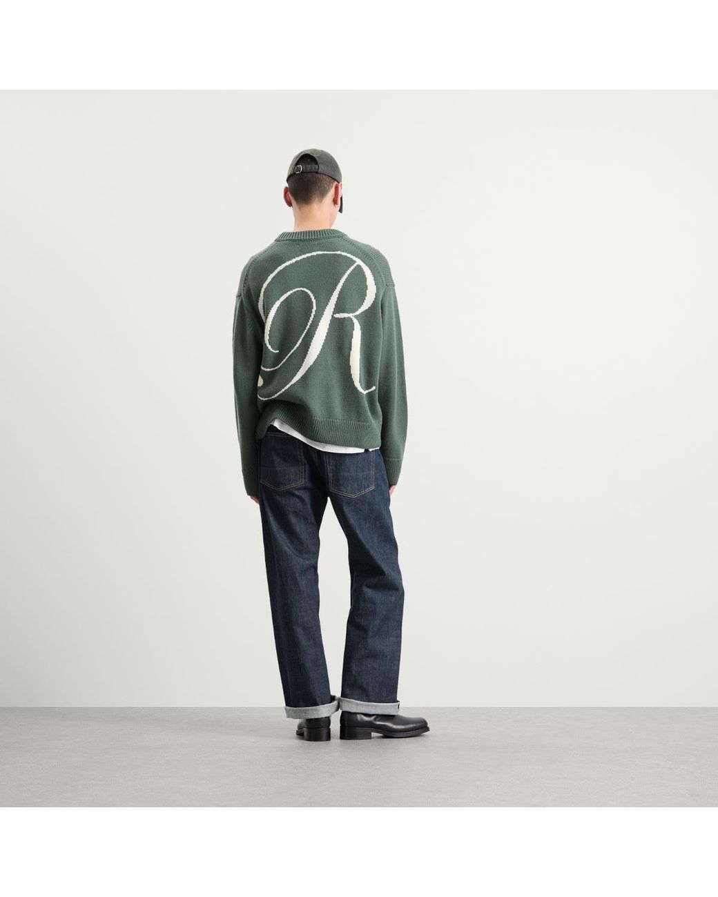 Ronning Green Merino R Knit Sweater for men