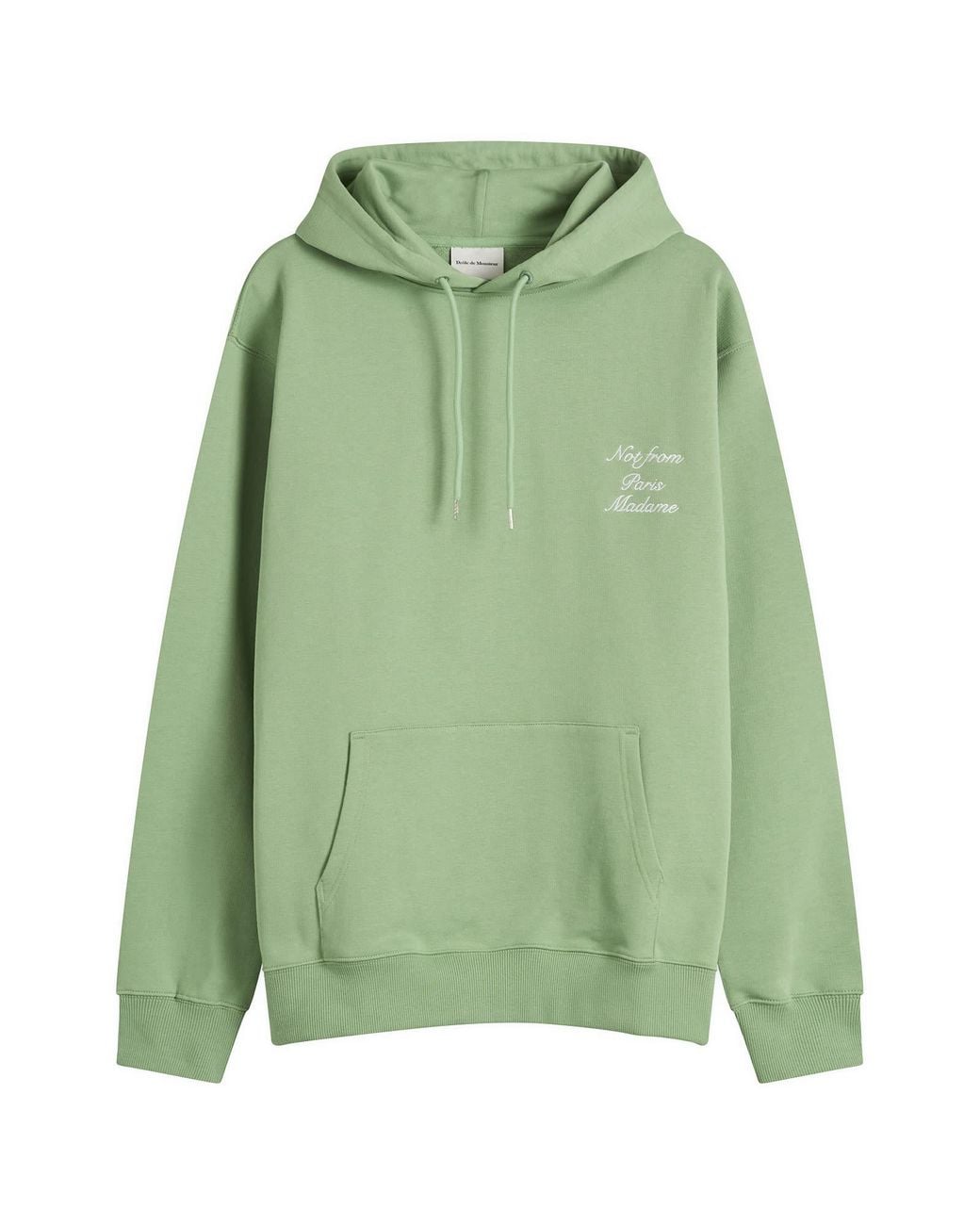 Drole de Monsieur Green Calligraphy Slogan Hoodie for men
