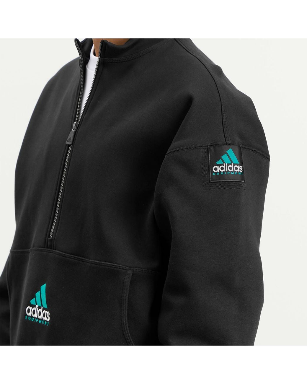 Adidas Black Eqt Half Zip for men