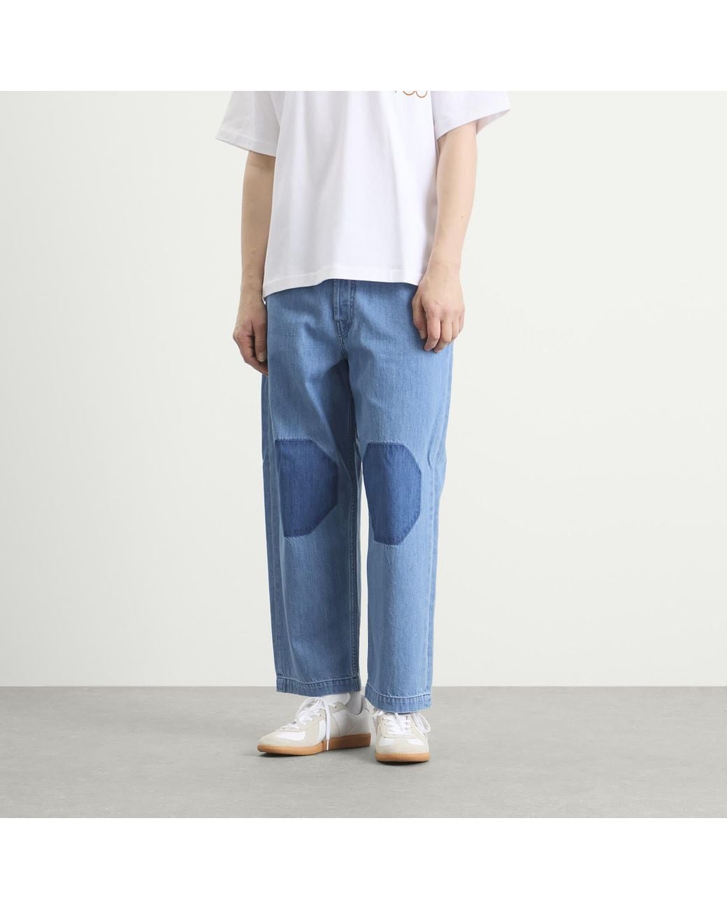 EBIT Blue Octagon Patch Denim Jeans for men