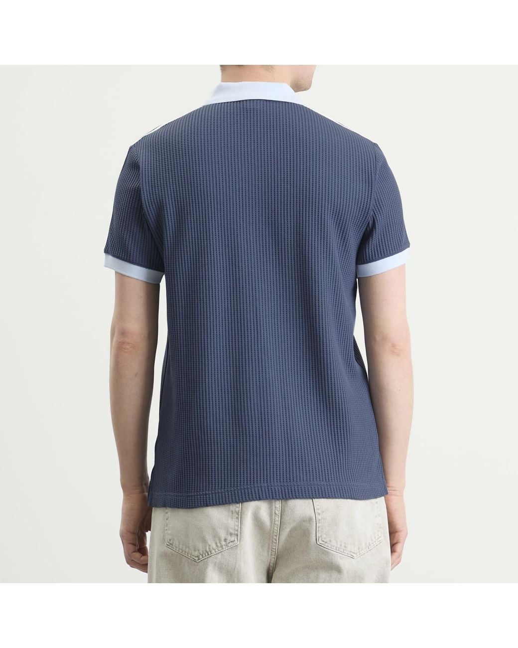 Adidas Blue Waffle Knit Polo for men