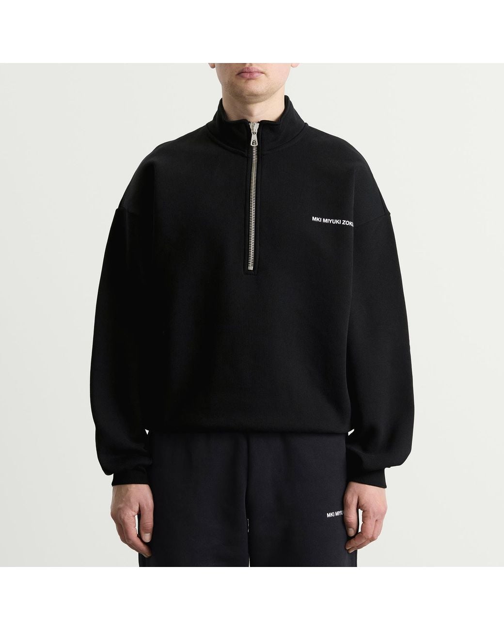 MKI Miyuki-Zoku Black Uniform Quarter Zip for men