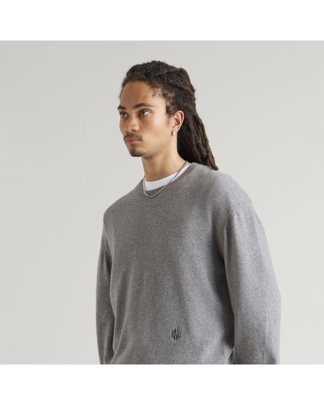 END. Gray Monogram Jumper for men