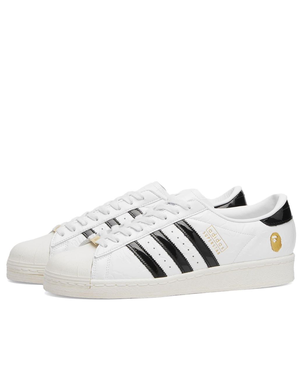 【Adidas x BAPE】 Superstar Vintage Cloud White Core Black Sneaker Politics