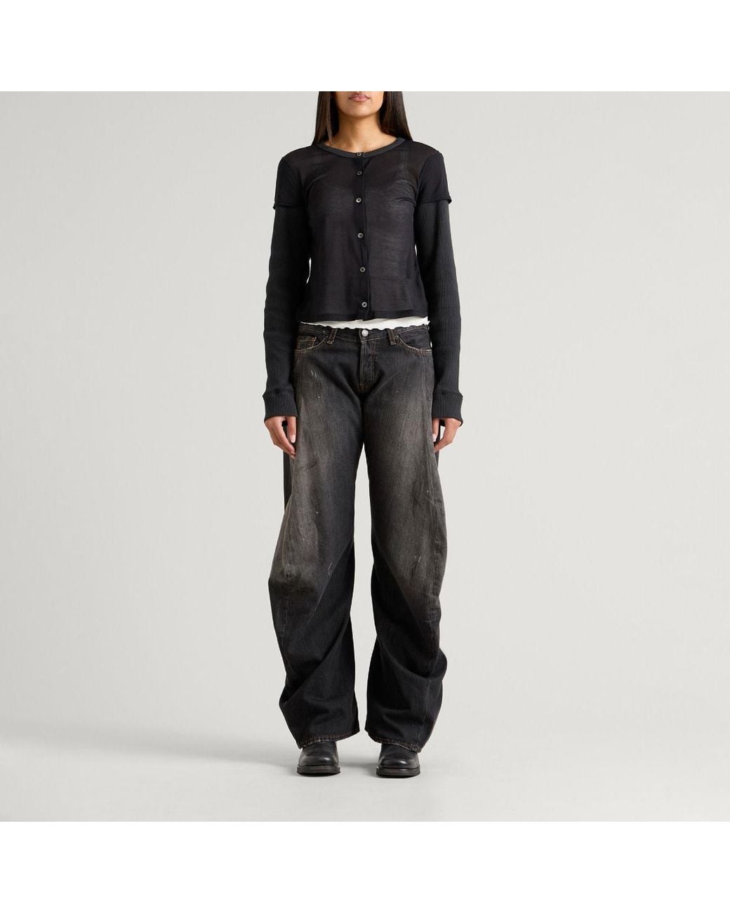 Acne Gray Trafalgar Twisted Baggy Jeans