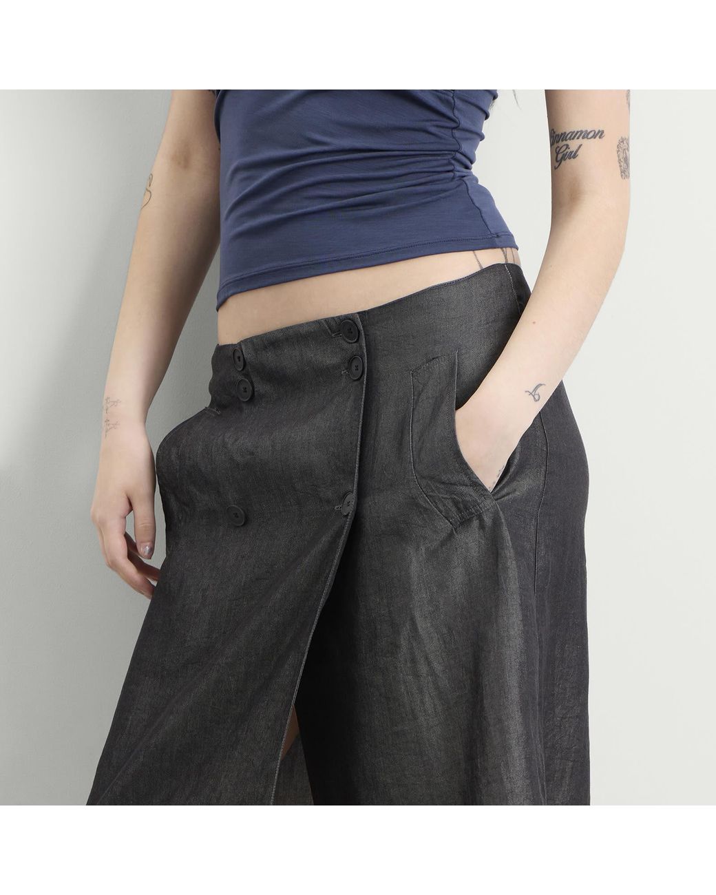 Peachy Den Gray Estelle Midi Skirt