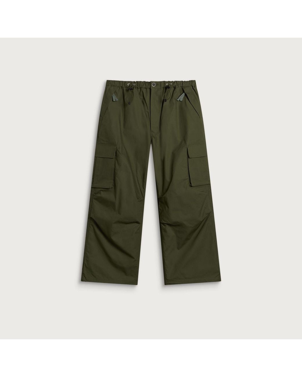 Comme des Garçons Green Cotton Ripstop Cargo Trousers for men