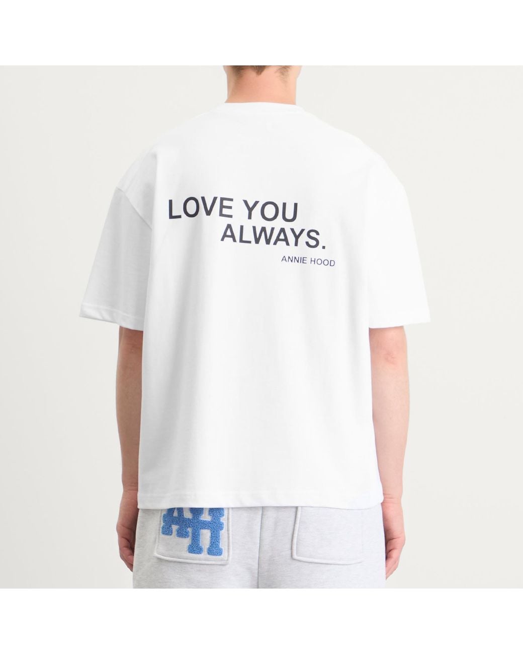 Annie Hood White Love You Always T-Shirt for men
